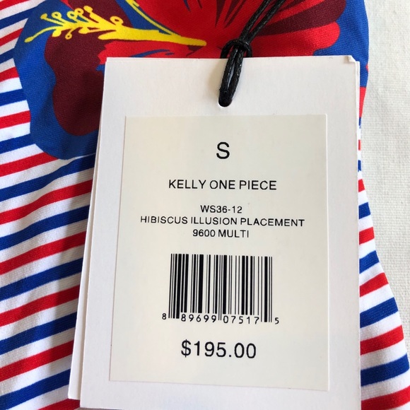 Anthropologie Onia Kelly Hibiscus Stripe Swimsuit - Picture 5 of 6